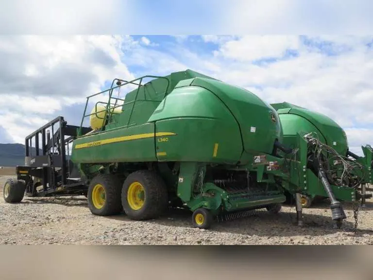 2016 John Deere L340 3'x4' Baler With Phiber VS1204 3-Bale Stacking Accumulator, sold May 2019