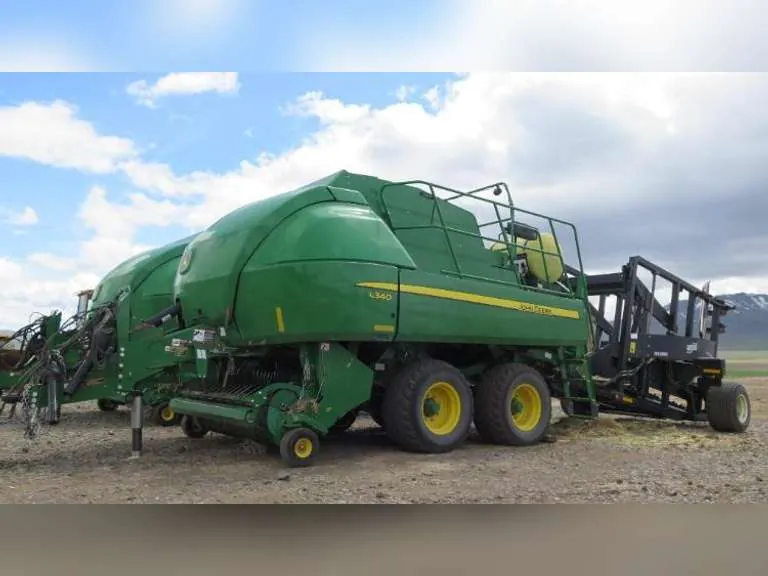 2016 John Deere L340 3'x4' Baler With Phiber VS1204 3-Bale Stacking Accumulator, sold May 2019
