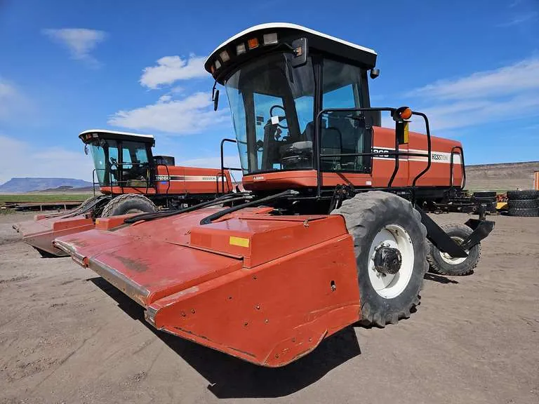 Hesston 9260 Windrower w/ 9070 15’ Rotary Disc Head, sold May 2026
